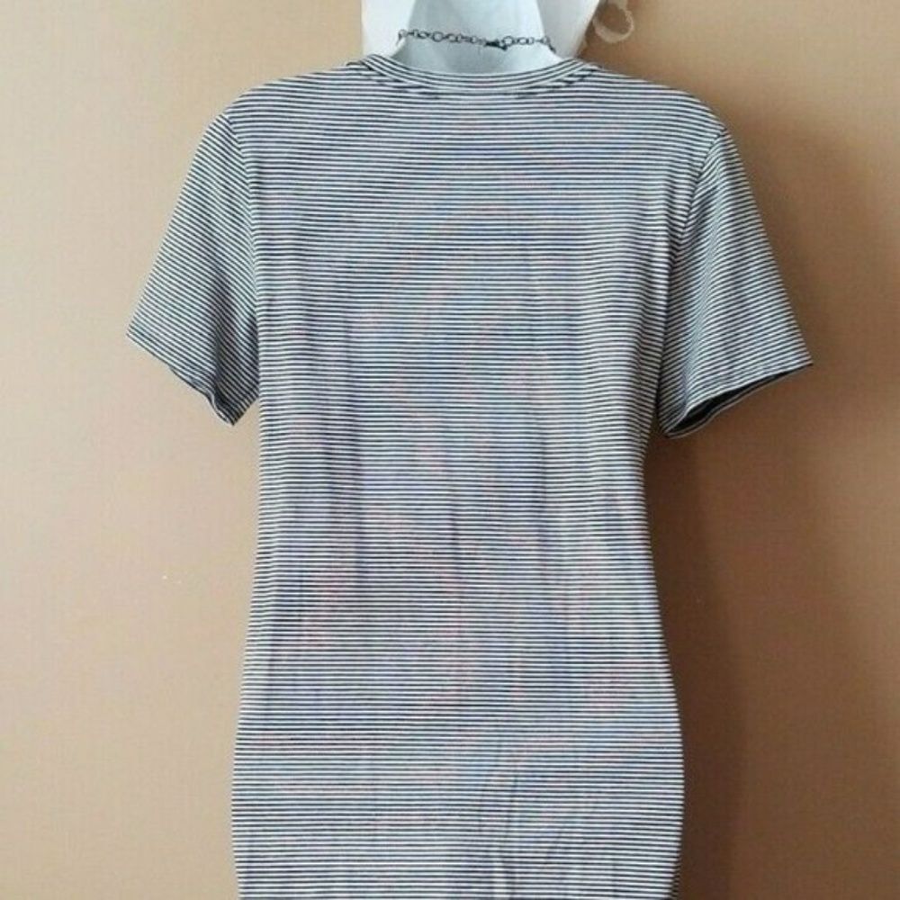 Theory Knotted Striped Pima Cotton Dress - Picture 5 of 6